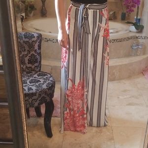 palazzo satin fashion pants